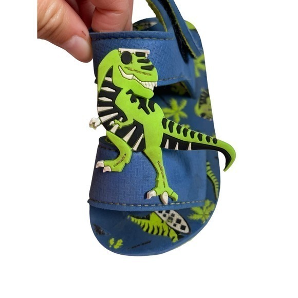 Blue & Green Toddler Boy Summer Shoes, Mesh Water Shoes, Foam Dinosaur Sandals 5 - Picture 14 of 14